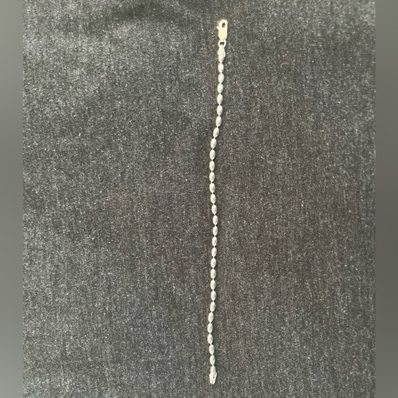 .925 Italian sterling silver, 3MM oval bead chain bracelet, 7 inches. - Picture 2 of 4